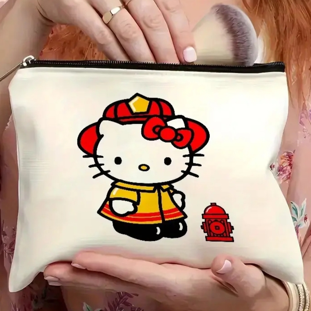Hello Kitty Firefighter Cosmetics Bag/Pouch - Picture 5 of 6